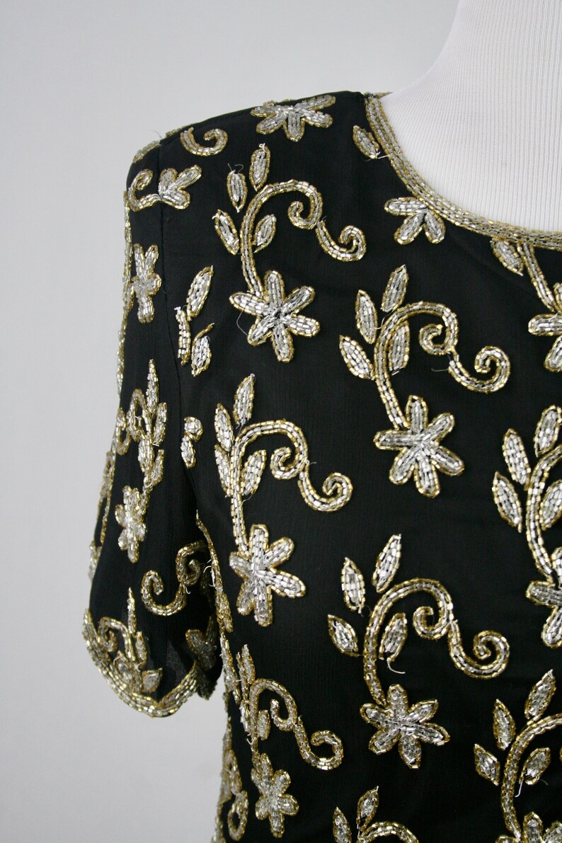 Vintage Blouse Beaded Stenay Silk 