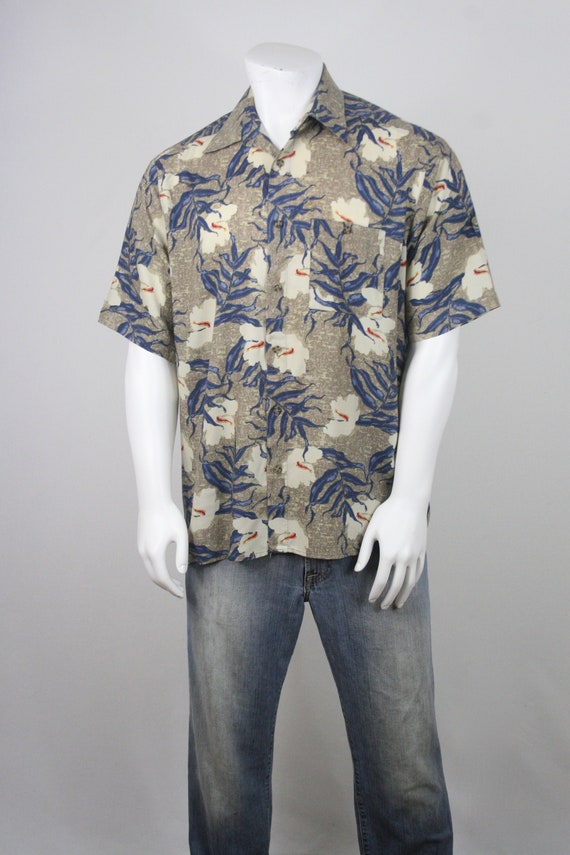 Vintage Aloha Shirt Rayon Puritan Shirt Large - image 3