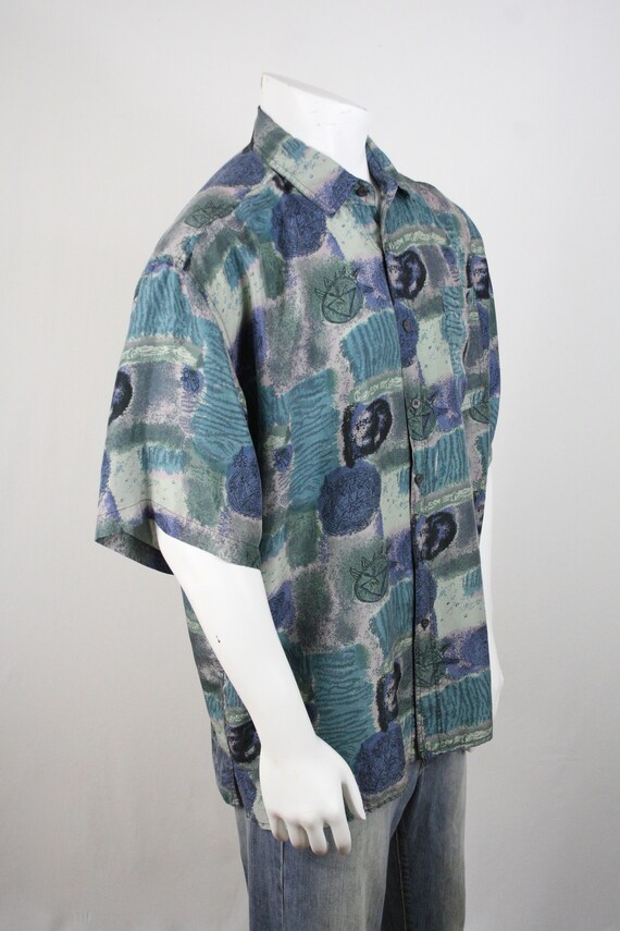1990s Shirt Silk Bogari Shirt XL - image 5