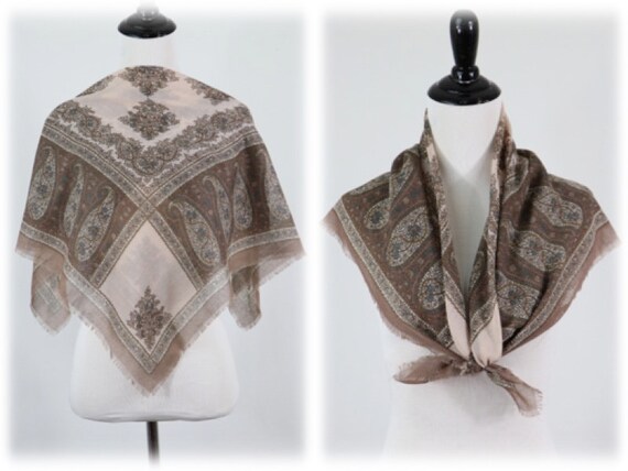 Vintage Scarf Russian Style Square Scarf - image 1
