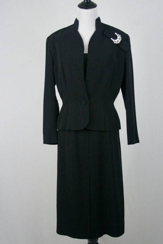 Vintage 1940s Dress and Jacket Set Eisenberg Orig… - image 2