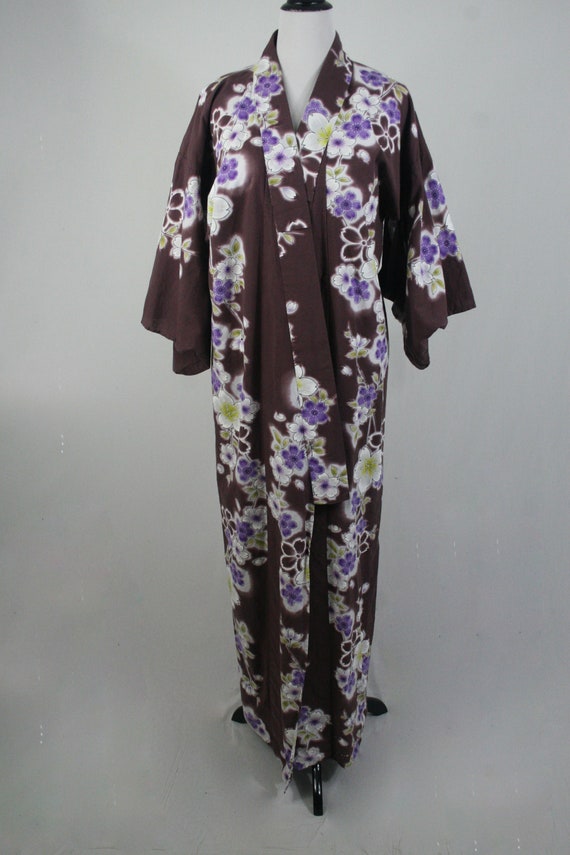 Vintage Kimono Cotton Floral Robe - image 2