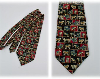 Vintage Necktie Pierre Cardin Elephant Tie