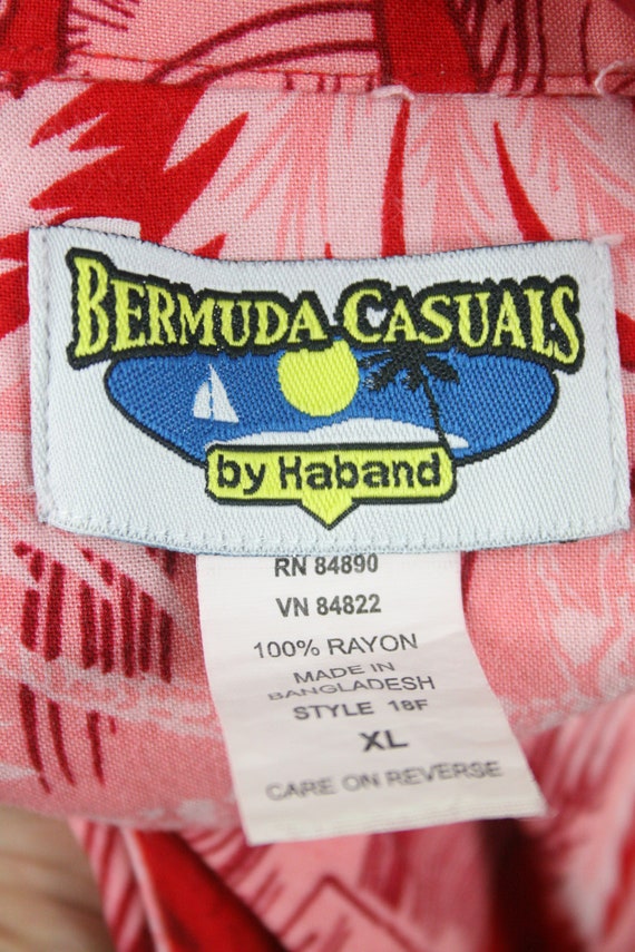 Vintage Aloha Shirt Bermuda Casuals by Haband Red… - image 9