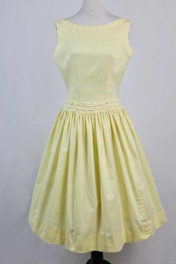 Vintage 1950s Dress Carole King Yellow Cotton Dro… - image 3