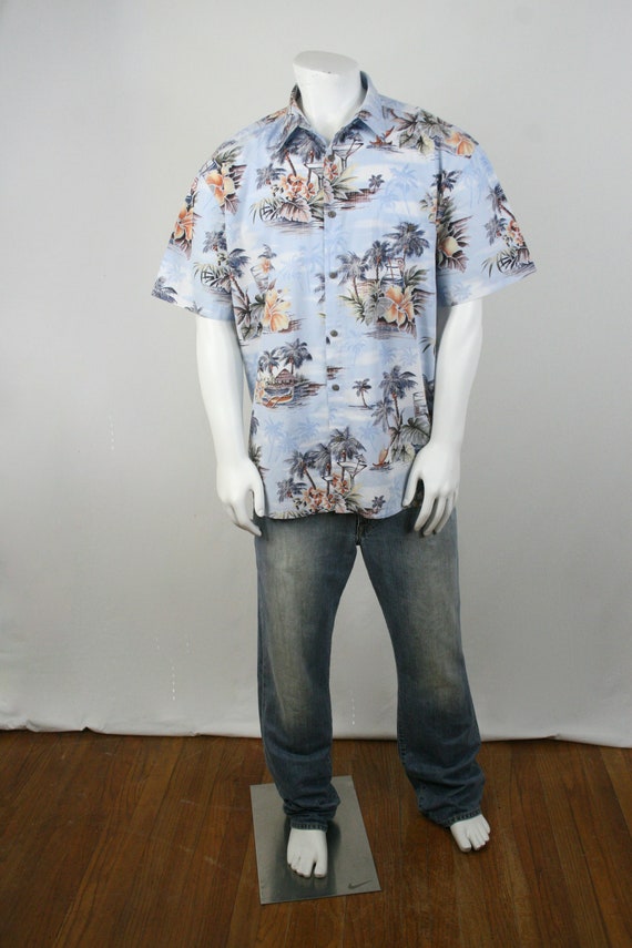 Vintage Aloha Shirt Cotton Island Shores Shirt XL - image 2