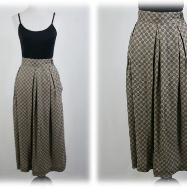 Vintage 1980s Skirt Chaus Rayon Dirndle Skirt Size 10
