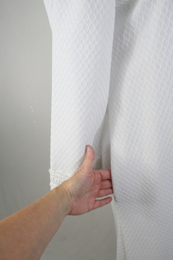 Vintage 1970s Christian Dior Robe White Long Robe… - image 5