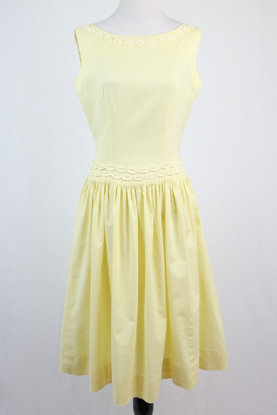 Vintage 1950s Dress Carole King Yellow Cotton Dro… - image 7