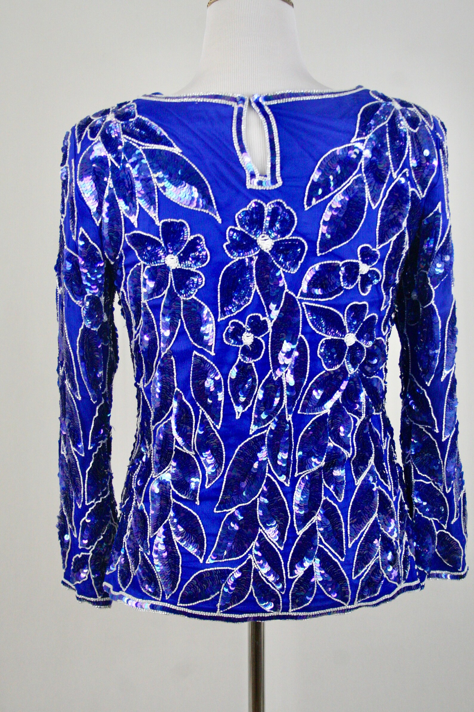 blue evening blouse