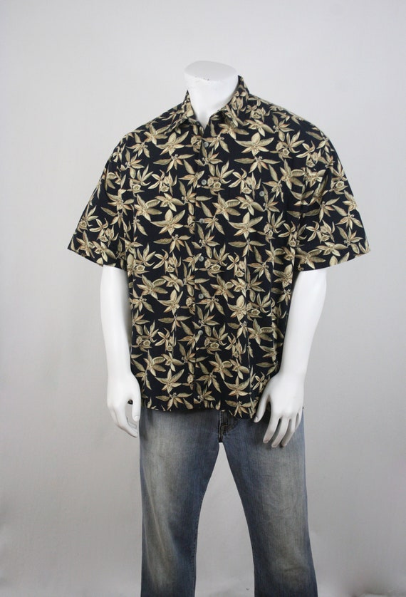 Vintage Aloha Shirt Cotton Pierre Cardin Shirt XL - image 3