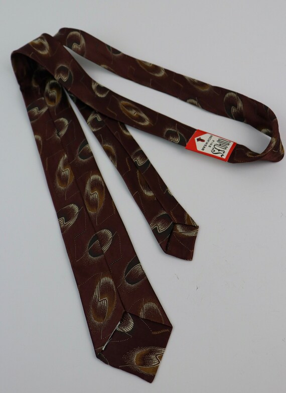 Vintage 1960s Necktie Wales Fine Neckwear Brown S… - image 2