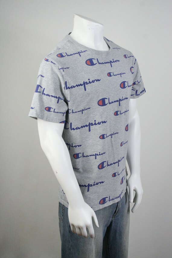 90'S Champion Logo Print T-Shirt Made in USA Men's XL Vintage cotton white type Vintage Second Hand