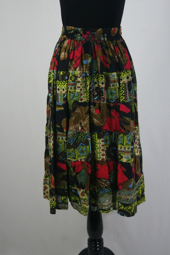 Vintage Skirt Rayon Tiered Le Mieux Boho Skirt - image 4