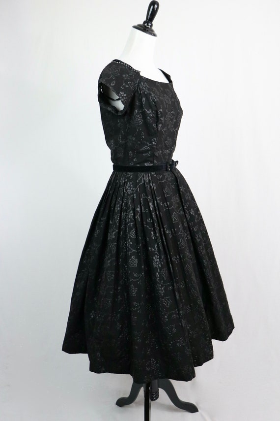 Vintage 1950s Dress Alex Coleman California Black… - image 5