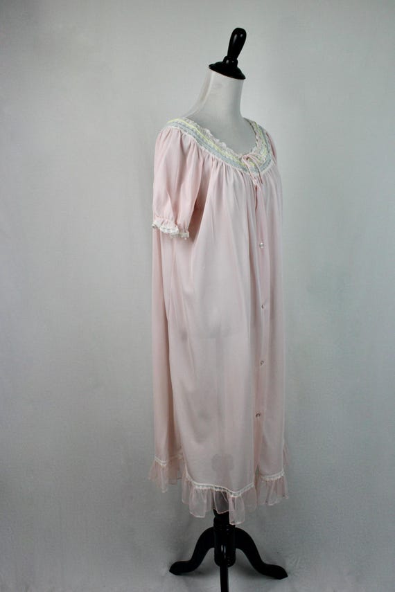 Vintage 1970s Robe Penney's Adonna Pink Nylon But… - image 4