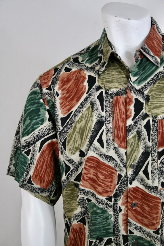 1990s Shirt Rayon Button Down Pierre Cardin Large… - image 5