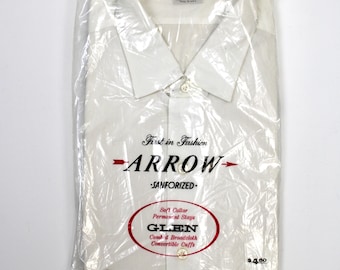 1950/60's Arrow Brand Men's Taupe With Brown Floral Mini Print