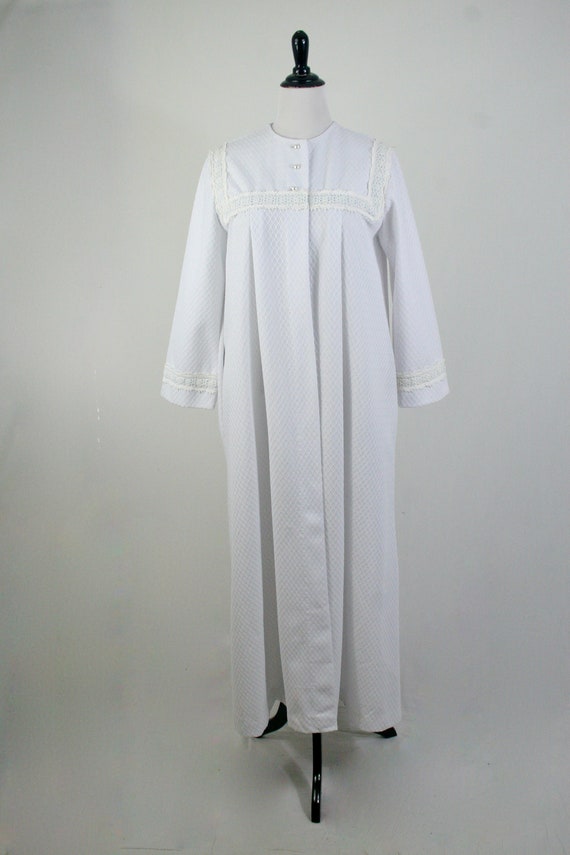 Vintage 1970s Christian Dior Robe White Long Robe… - image 2