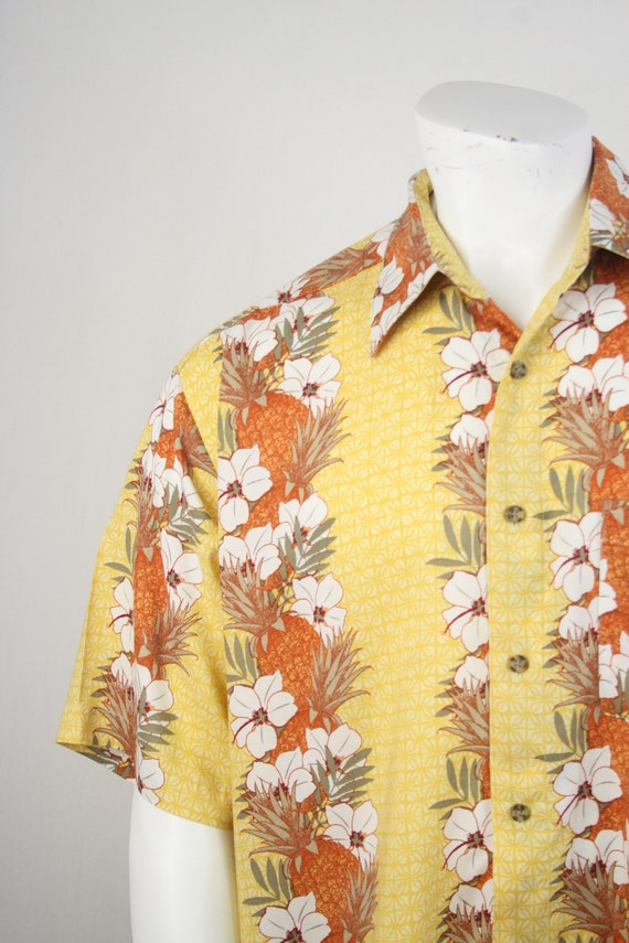 Vintage Aloha Shirt Rayon Pineapple Print Shirt XL - image 4