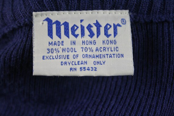 Vintage Sweater Meister Cobalt Blue Tyrolean Styl… - image 9