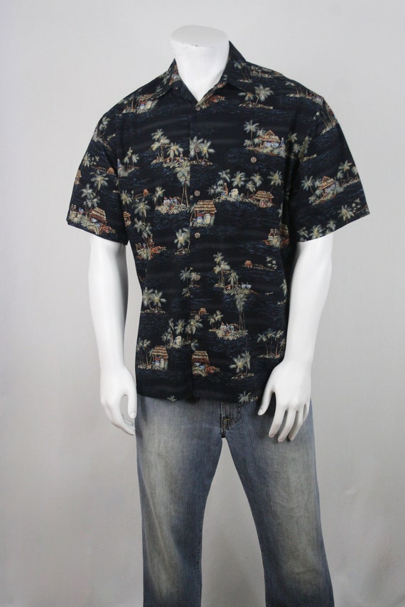 Vintage Aloha Shirt Cotton Moda Campia Shirt Medi… - image 3