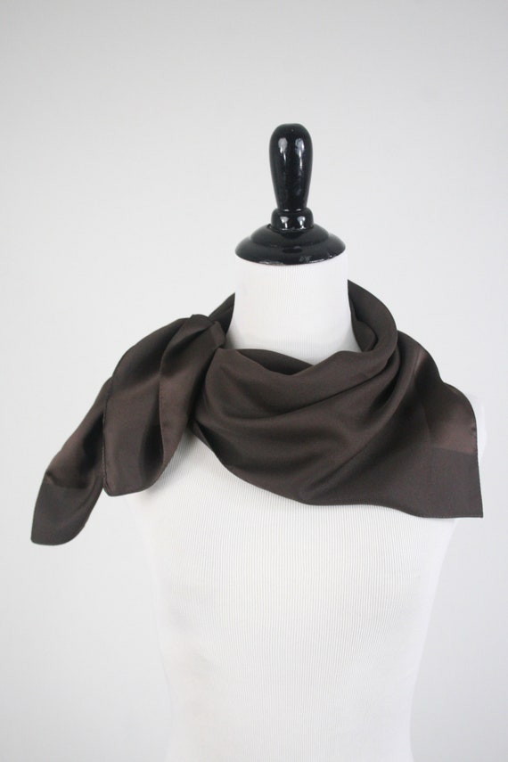 Vintage Scarf Square Brown Scarf - image 6