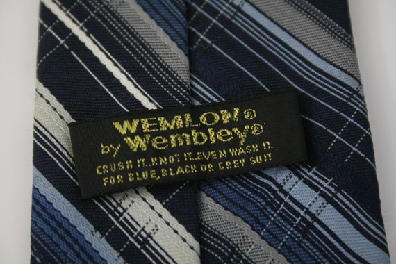 Vintage 60s Necktie Wemlon by Wembley Blue Tie - image 6