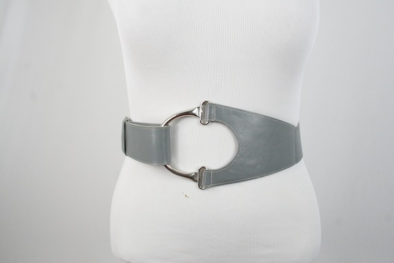 1980s Fiorucci Belt Gray Leather Wide Belt
