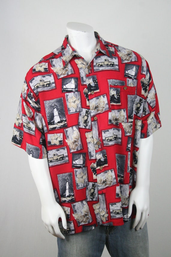 Vintage Aloha Shirt Rayon Puritan Shirt XL - image 3