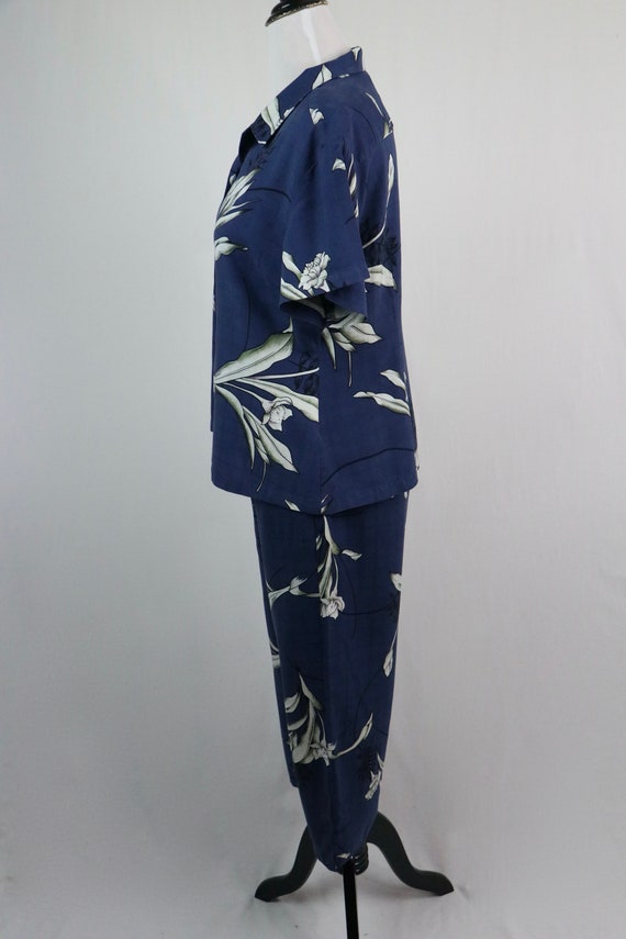 Hawaiian Pant and Blouse Set Silk Hilo Hattie Haw… - image 7