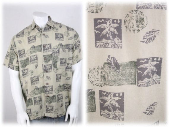Vintage Aloha Shirt Khaki's by Arrow Linen Cotton… - image 1