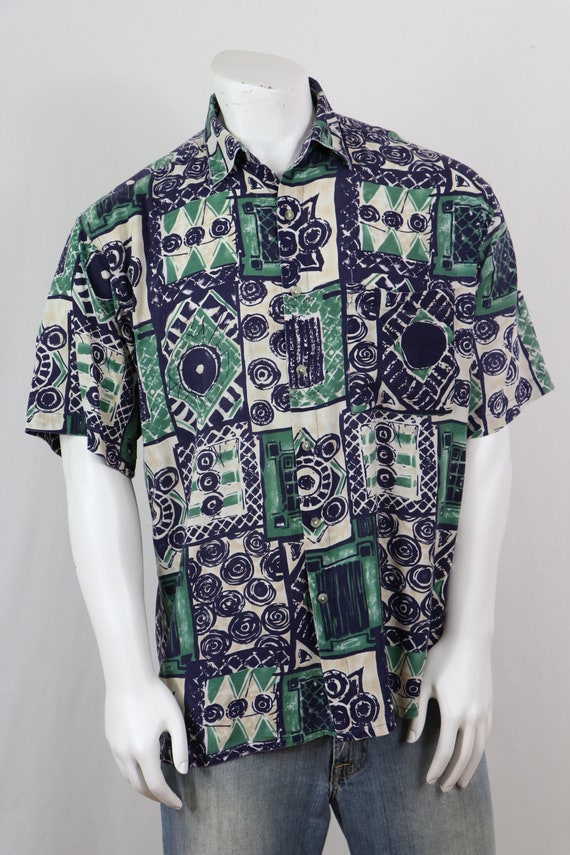 Vintage 1990s Aloha Shirt Pierre Cardin Rayon Shi… - image 3