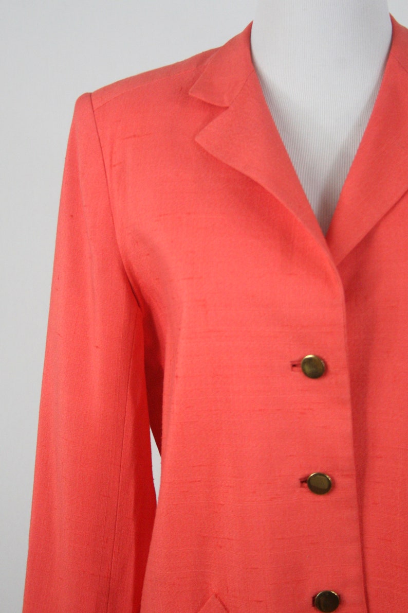 1980s Blazer Orange Linen Look Lillie Rubin Jacket