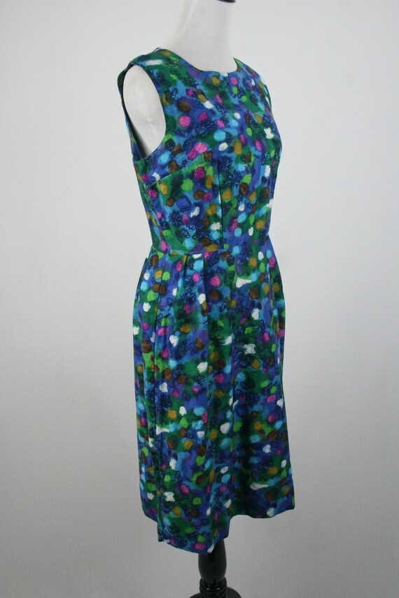 1960s Dress Brightly Colored Cotton Sleeveless Dr… - image 4