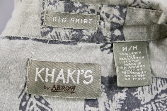 Vintage Aloha Shirt Khaki's by Arrow Linen Cotton… - image 9