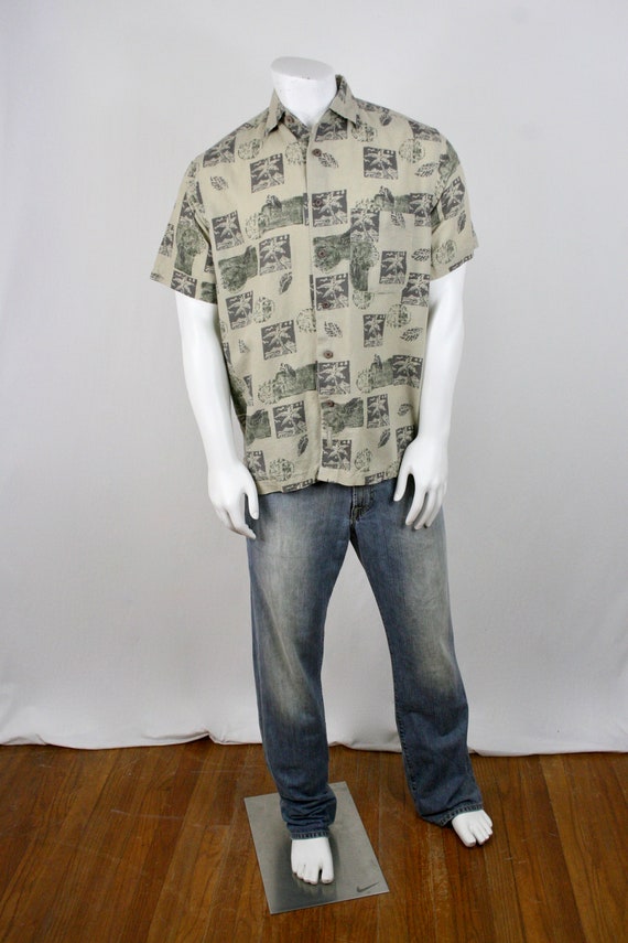 Vintage Aloha Shirt Khaki's by Arrow Linen Cotton… - image 2