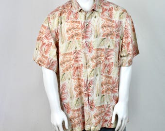 Vintage Aloha Shirt Tommy Bahama Silk Shirt 2XL