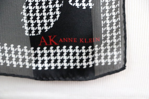 Vintage Scarf Silk AK Anne Klein Oblong Scarf - image 10