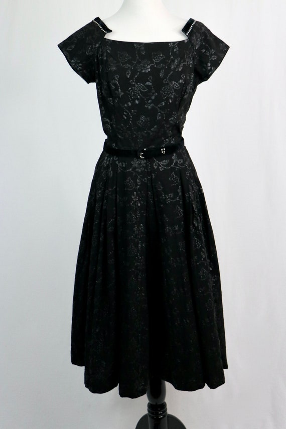 Vintage 1950s Dress Alex Coleman California Black… - image 10