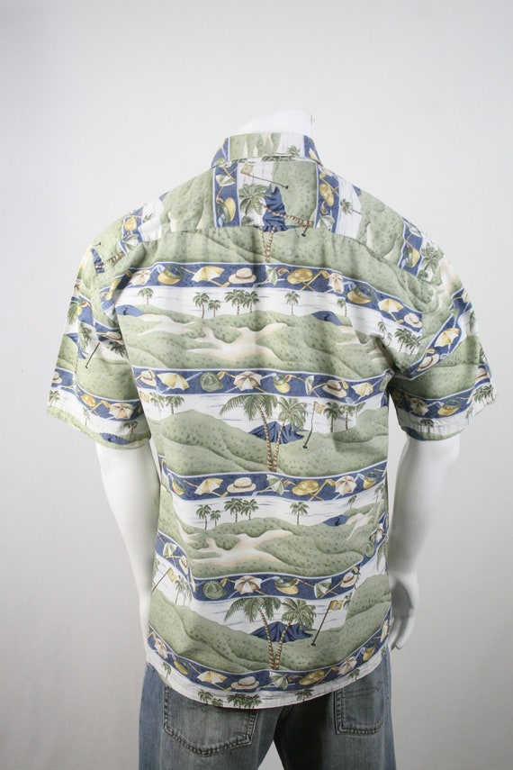 Vintage Aloha Shirt Cotton Pierre Cardin Golf Shi… - image 7