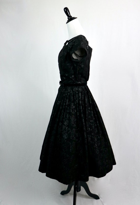Vintage 1950s Dress Alex Coleman California Black… - image 7