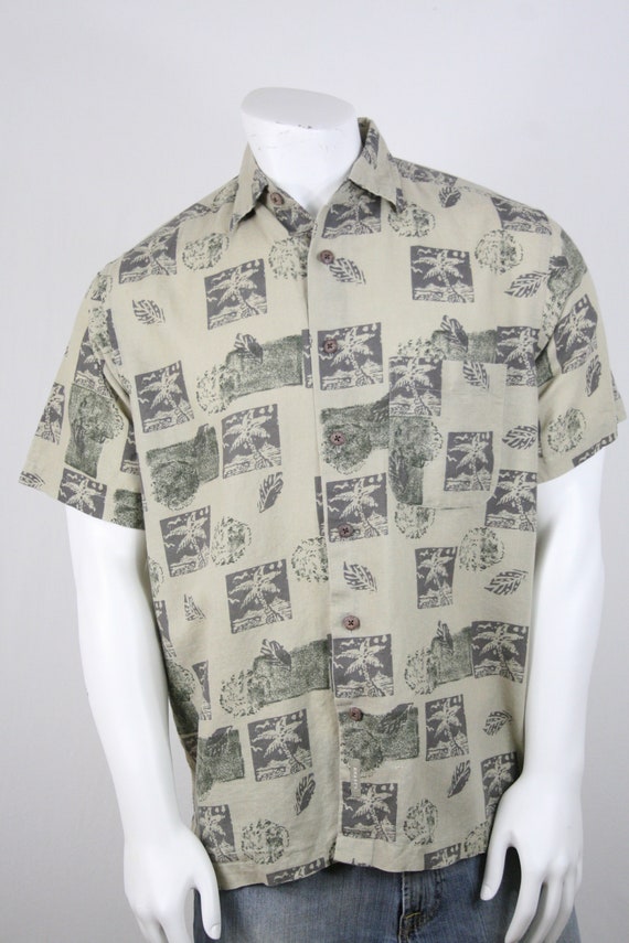Vintage Aloha Shirt Khaki's by Arrow Linen Cotton… - image 4