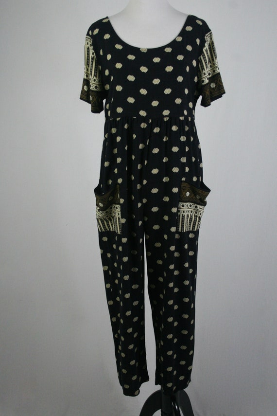 Vintage 1990s Jumpsuit Rayon All that Jazz Relaxe… - image 3