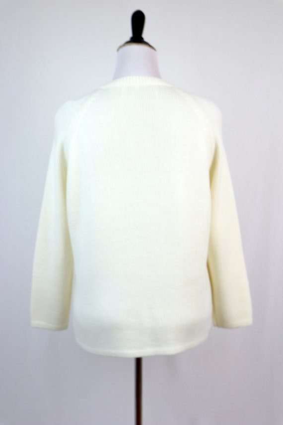 Vintage Sweater Cream Granny Cardigan Sweater - image 6