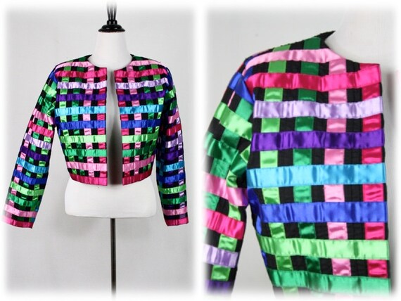 Vintage Jacket Tachi Castillo Mexican Colorful Rib