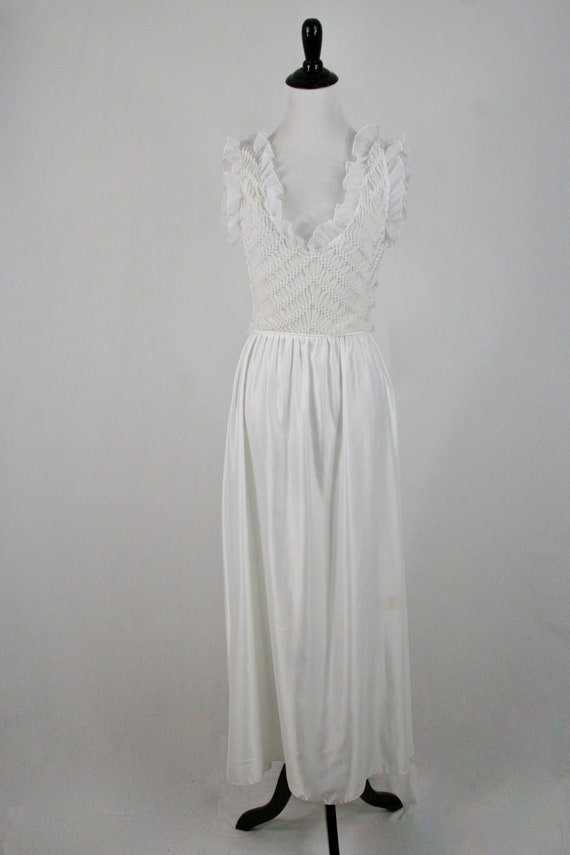 1960s Peignoir Set Odette Barsa Bridal White Long… - image 4