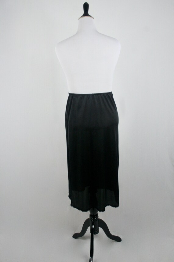 Vintage Slip Black Nylon Midi Half Slip Gem