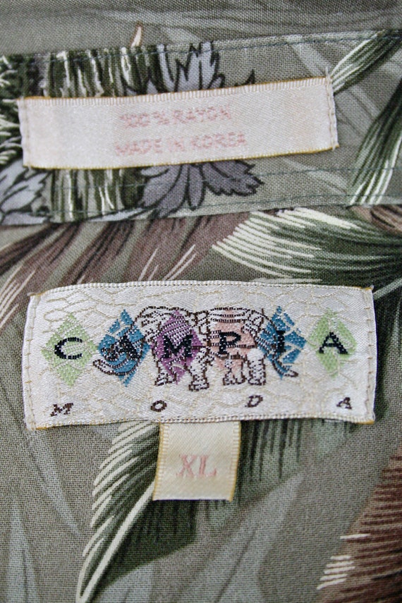 Vintage Aloha Shirt Rayon Campia Moda Shirt XL - image 10