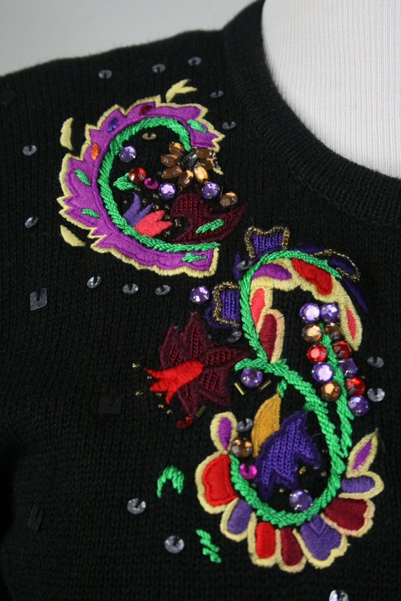 Vintage Sweater Jack B Quick Embellished Cardigan… - image 4